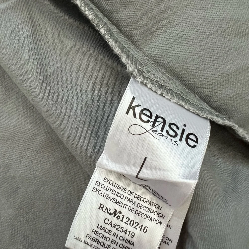 Kensie Jeans Military Utility Jacket Womens Size L Cargo Pockets Zip Front - Picture 10 of 14